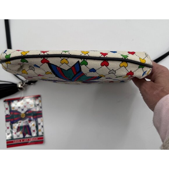 NWT Brighton Love & Joy Crossbody Pouch With Tassel Accent  Heart Pattern & Adju - Picture 8 of 14